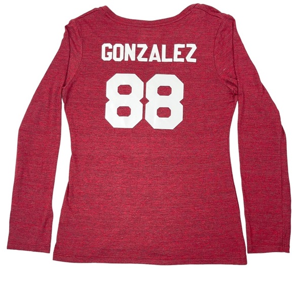 NFL Atlanta Falcons Shirt Womens Large Red Gonzalez 88 Long Sleeve Graphic‎ Tee - Picture 3 of 12